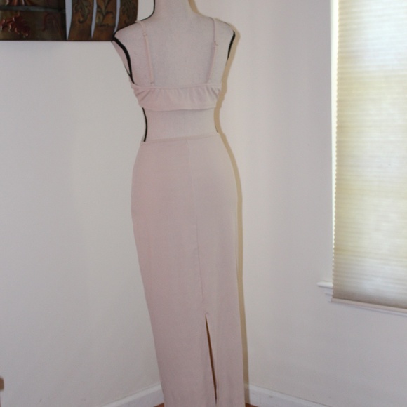 Boture, Sexy cut out maxi  dress cream color size medium - Picture 3 of 9